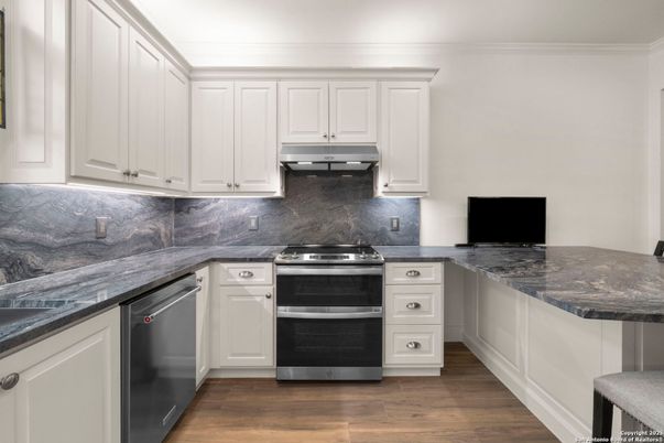 Interior, Kitchen, Stainless Steel Appliances, Wood Texture Flooring