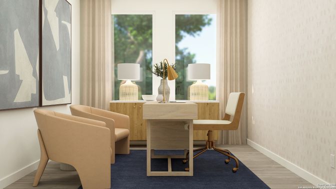 Home Office, Interior, Wood Texture Flooring