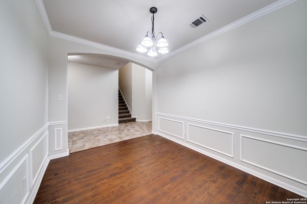 Chandelier, Empty room, Interior, Wood Texture Flooring