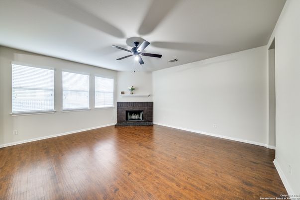 Empty room, Fireplace, Interior, Wood Texture Flooring