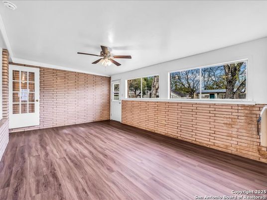 Empty room, Interior, Stone Walls, Wood Texture Flooring
