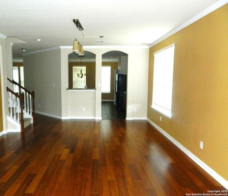 Empty room, Interior, Pendant Lights, Wood Texture Flooring