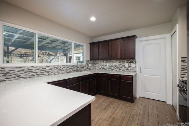 Interior, Kitchen, Recessed Lighting, Wood Texture Flooring