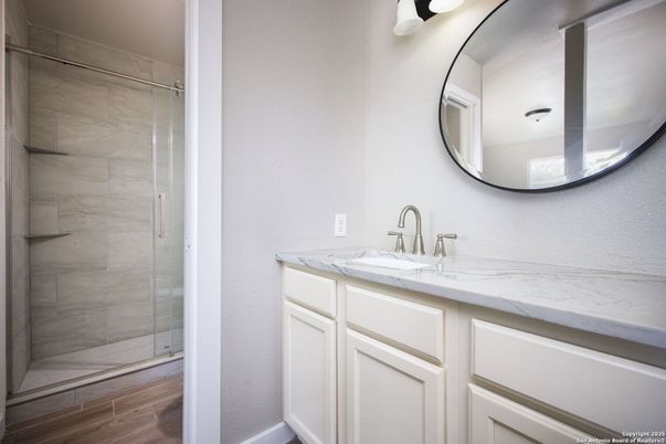 Bathroom, Glass Shower, Interior, Marble Walls