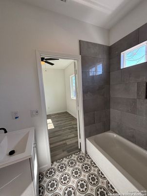 Bathroom, Interior, Wood Texture Flooring