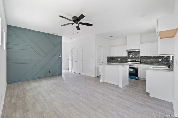 Interior, Kitchen, Recessed Lighting, Wood Texture Flooring