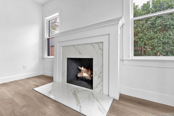 Fireplace, Interior, Wood Texture Flooring