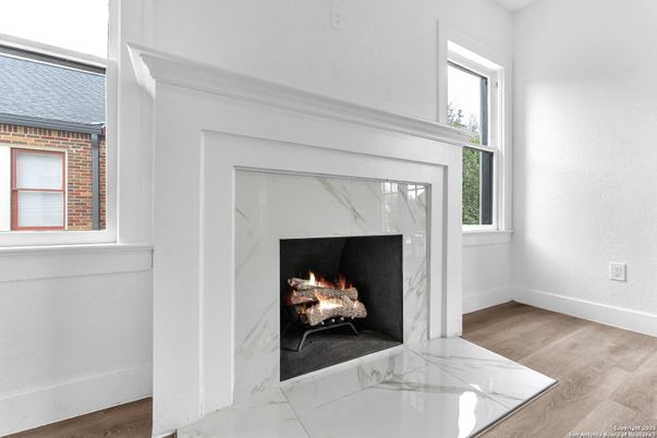 Fireplace, Interior, Marble, Wood Texture Flooring