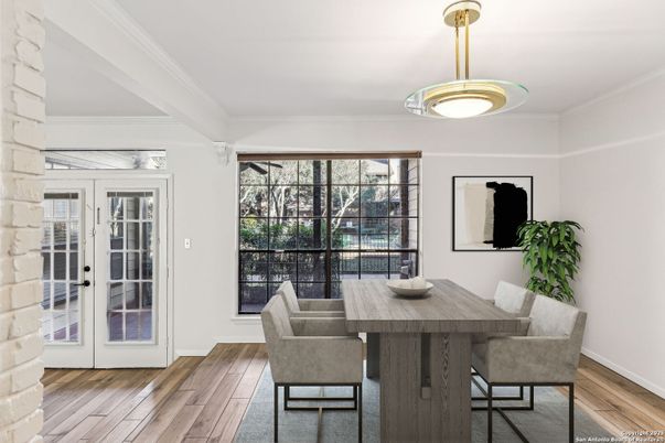Dining room, Interior, Wood Texture Flooring