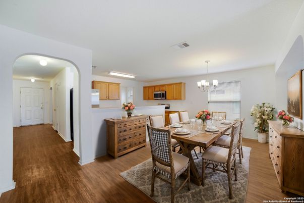 Chandelier, Dining room, Interior, Kitchen, Wood Texture Flooring