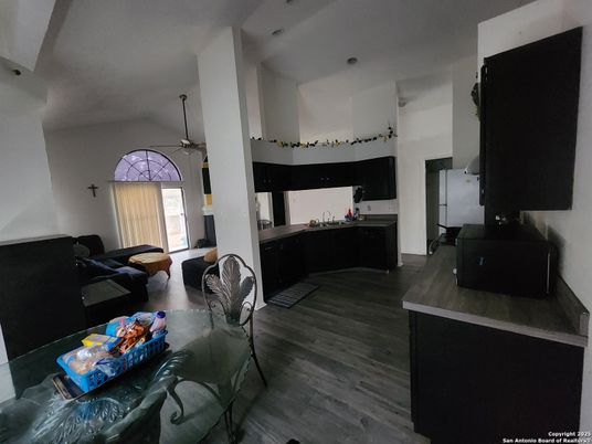 Interior, Kitchen, Pendant Lights, Wood Texture Flooring