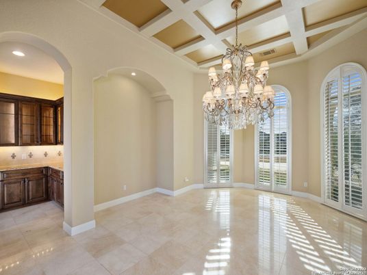 Chandelier, Empty room, Interior, Kitchen, Recessed Lighting