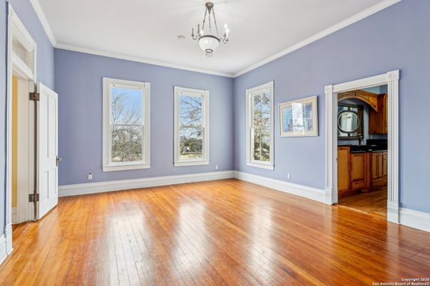 Chandelier, Empty room, Interior, Wood Texture Flooring