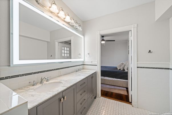 Bathroom, Bedroom, Dual Sink Vanities, Interior, Wood Texture Flooring