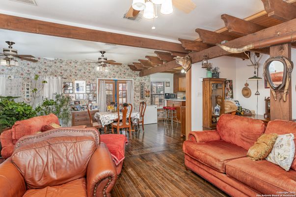 Dining room, Interior, Living room, Wooden Beams, Wood Texture Flooring