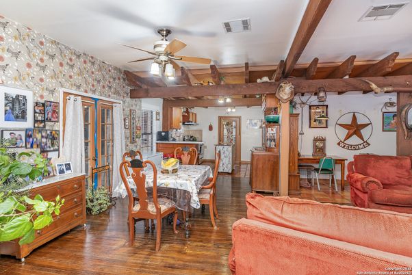 Dining room, Interior, Kitchen, Wooden Beams, Wood Texture Flooring