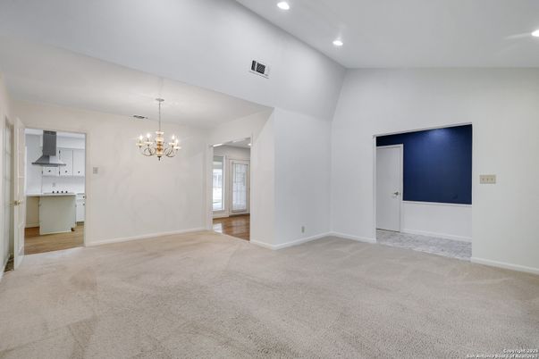 Chandelier, Empty room, Interior, Recessed Lighting