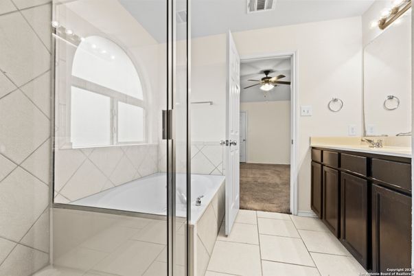 Bathroom, Dual Sink Vanities, Glass Shower, Interior