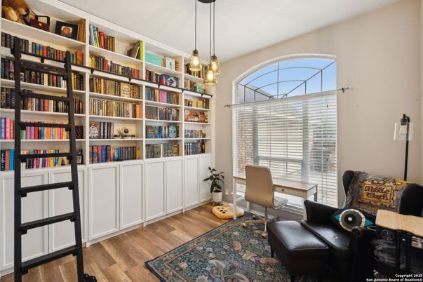 Home Office, Interior, Pendant Lights, Wood Texture Flooring