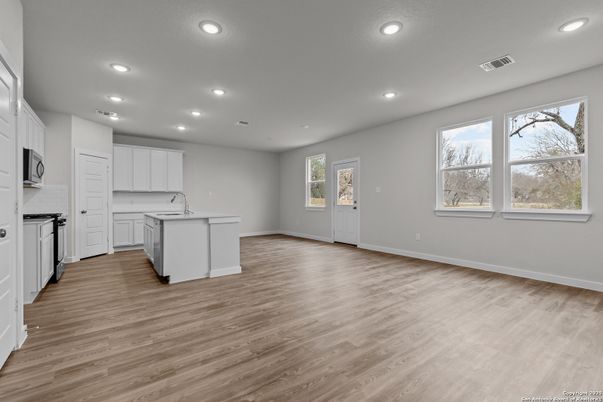 Interior, Kitchen, Recessed Lighting, Wood Texture Flooring