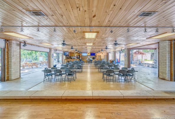 Dining room, Interior, Stone Walls, Wooden Ceilings, Wood Texture Flooring