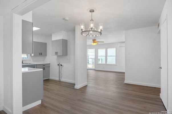 Chandelier, Empty room, Interior, Kitchen, Wood Texture Flooring