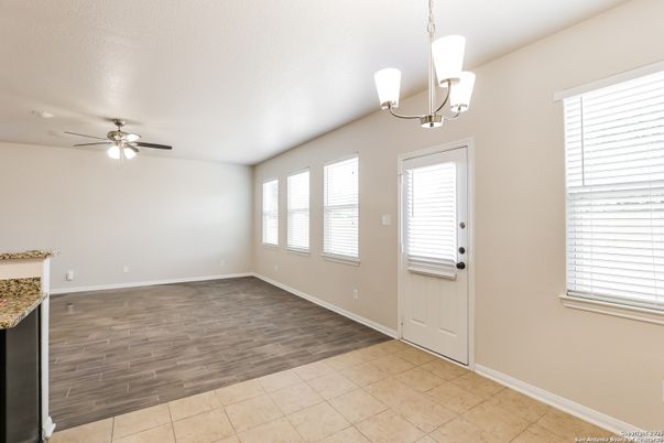 Empty room, Interior, Pendant Lights, Wood Texture Flooring