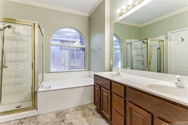 Bathroom, Dual Sink Vanities, Glass Shower, Interior