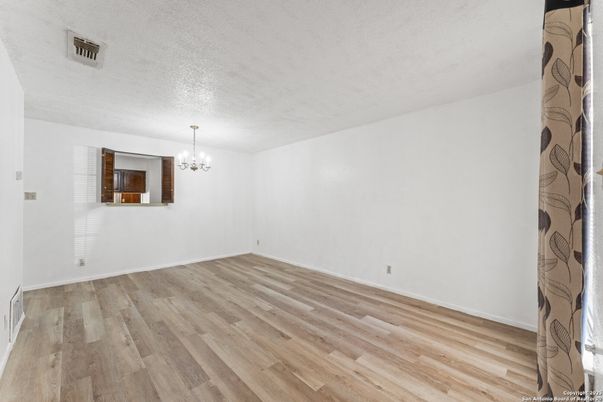 Chandelier, Empty room, Interior, Wood Texture Flooring