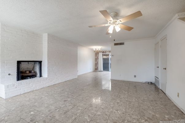 Empty room, Fireplace, Interior, Stone Walls