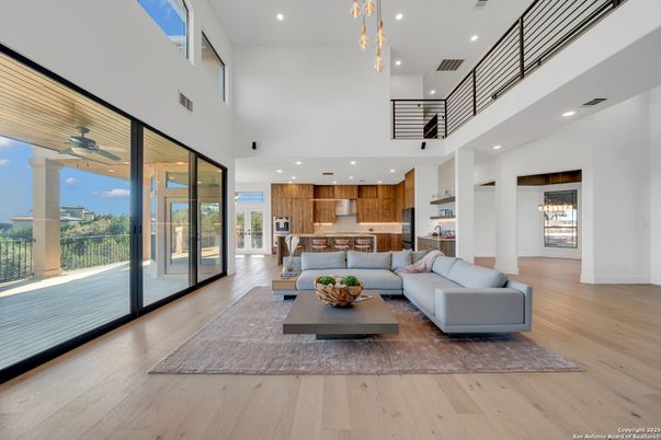 Interior, Kitchen, Living room, Pendant Lights, Recessed Lighting, Wood Texture Flooring