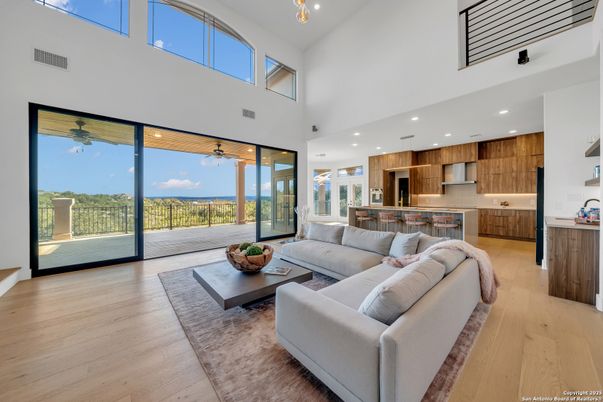Interior, Kitchen, Living room, Pendant Lights, Recessed Lighting, Wood Texture Flooring