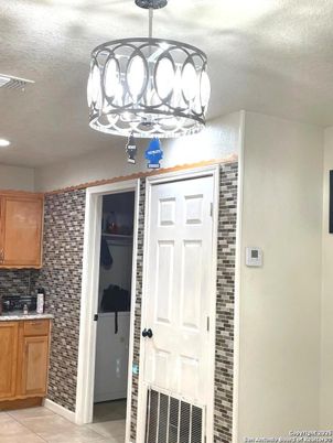 Chandelier, Interior, Kitchen, Recessed Lighting, Stone Walls