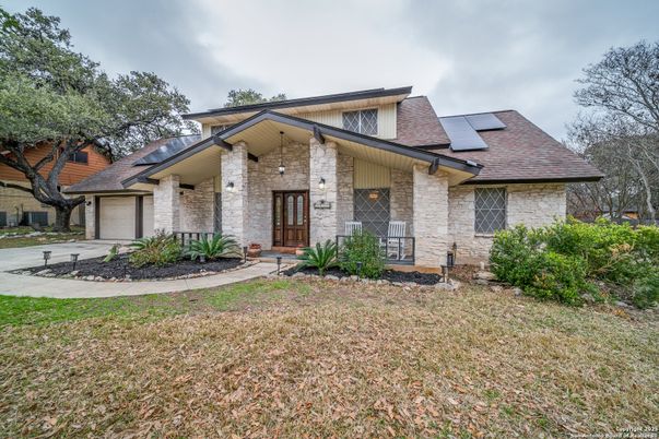 Attached, Backyard, Exterior, Facade, Brick Facade, Solar Panels, French Provincial
