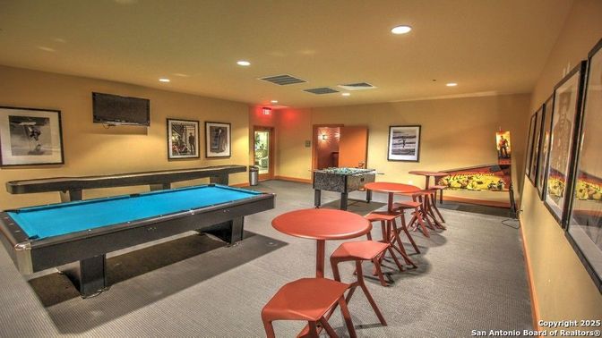 Billiard Table, Game Room, Interior, Recessed Lighting