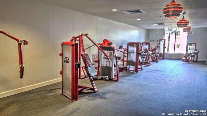 Fitness Equipment, Gym, Interior, Recessed Lighting