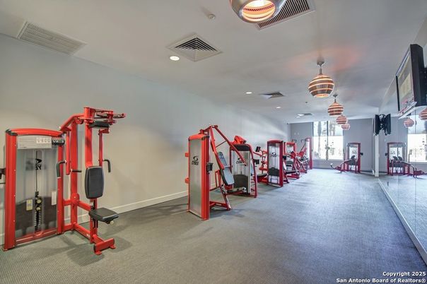 Fitness Equipment, Gym, Interior, Recessed Lighting