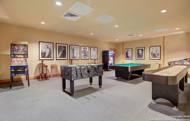 Billiard Table, Game Room, Interior, Recessed Lighting