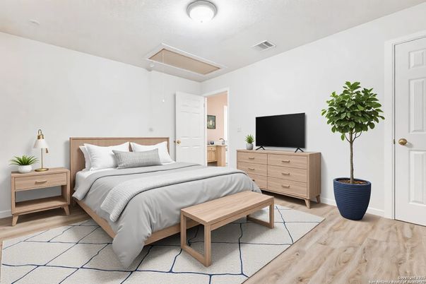 Bedroom, Interior, Wood Texture Flooring
