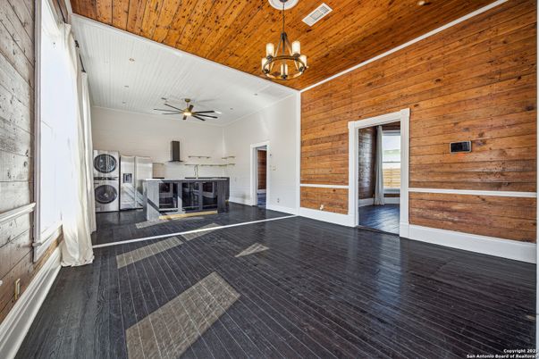 Empty room, Fireplace, Interior, Wooden Ceilings, Wood Texture Flooring, Wooden Walls