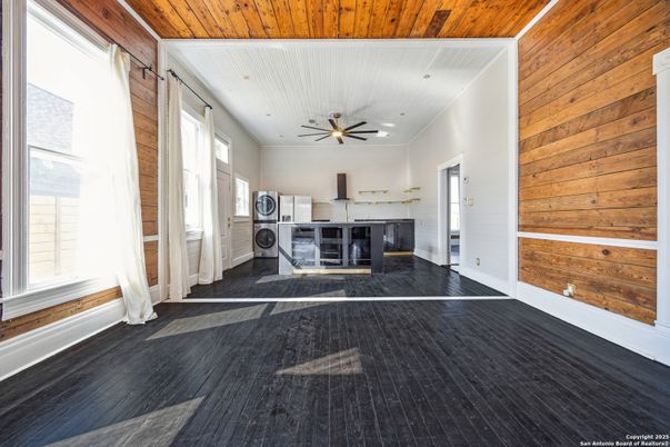 Fireplace, Interior, Washer, Wooden Ceilings, Wooden Walls