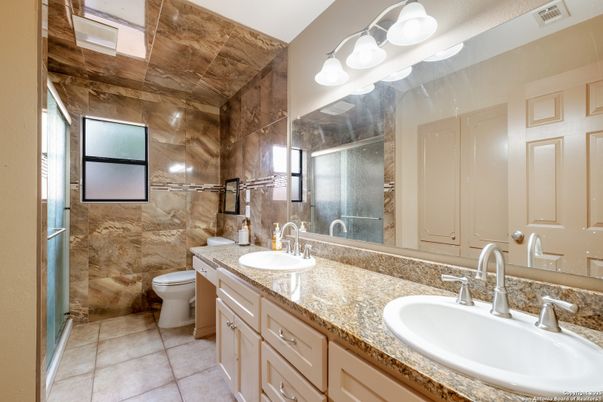 Bathroom, Dual Sink Vanities, Glass Shower, Interior