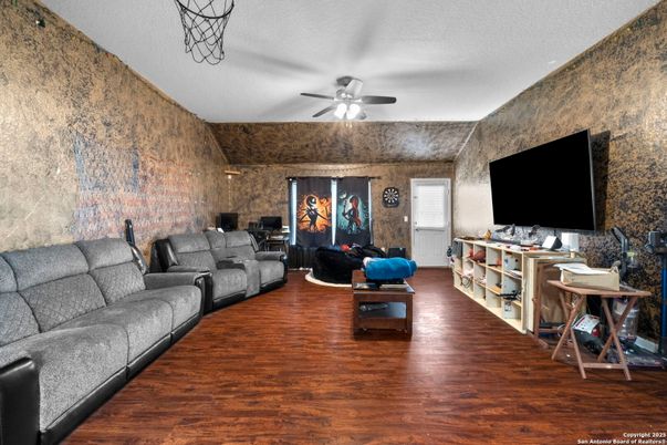 Interior, Living room, Stone Walls, Wood Texture Flooring