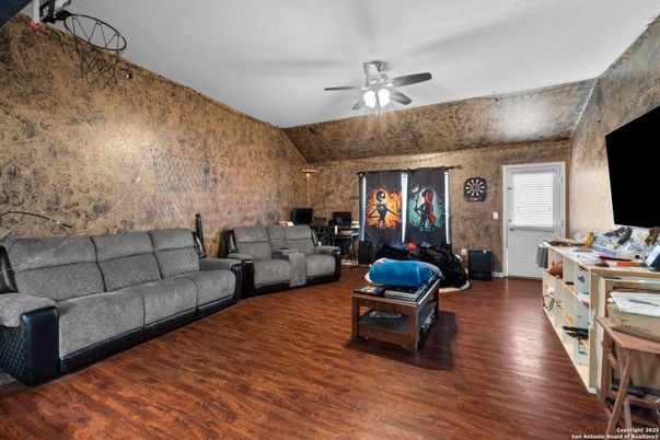 Interior, Living room, Stone Walls, Wood Texture Flooring