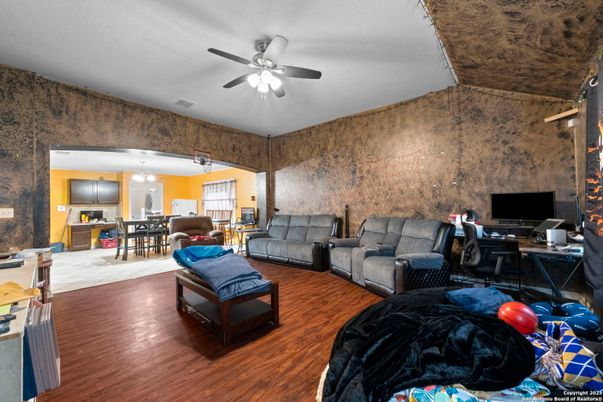 Dining room, Interior, Living room, Pendant Lights, Wood Texture Flooring