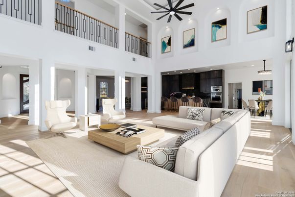 Dining room, Interior, Kitchen, Living room, Pendant Lights, Recessed Lighting, Stainless Steel Appliances, Wood Texture Flooring