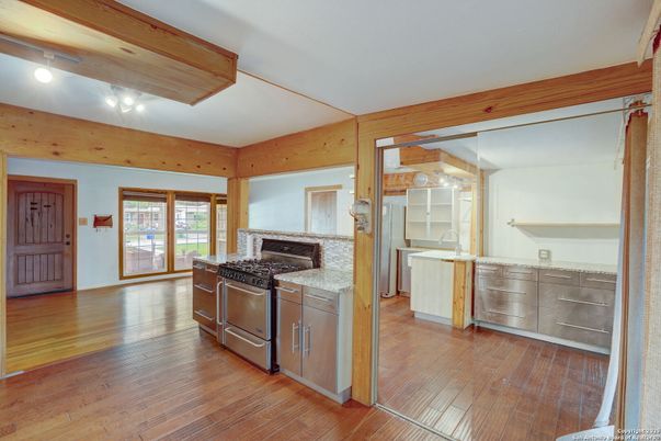 Interior, Kitchen, Wood Texture Flooring