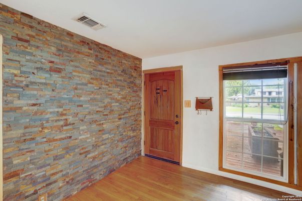 Empty room, Interior, Stone Walls, Wood Texture Flooring