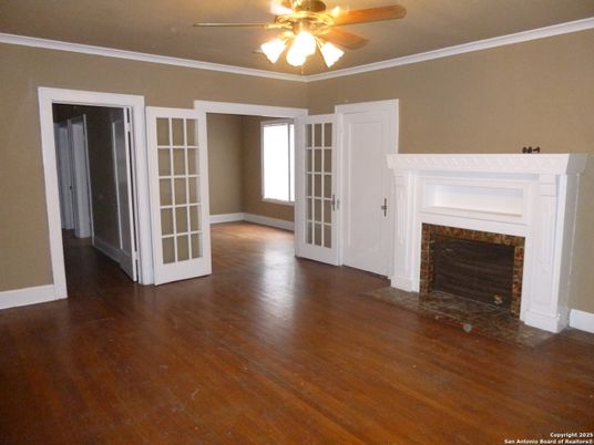 Empty room, Fireplace, Interior, Wood Texture Flooring