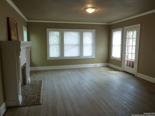 Empty room, Fireplace, Interior, Wood Texture Flooring